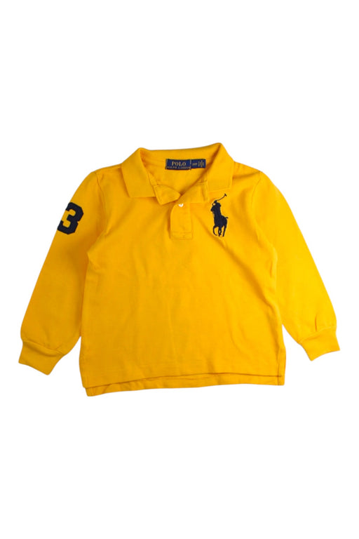 A Yellow Long Sleeve Polos from Polo Ralph Lauren in size 2T for boy. (Front View)