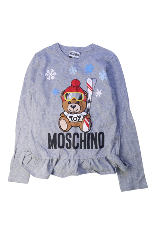 A Grey Long Sleeve Tops from Moschino in size 8Y for girl. (Front View)