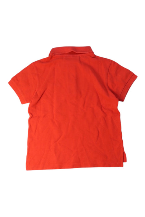 A Red Short Sleeve Polos from Lacoste in size 4T for boy. (Back View)