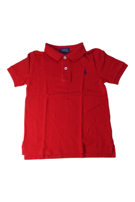 A Red Short Sleeve Polos from Polo Ralph Lauren in size 5T for boy. (Front View)