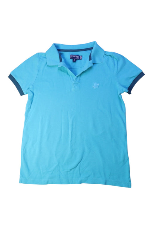 A Blue Short Sleeve Polos from Vilebrequin in size 12Y for boy. (Front View)