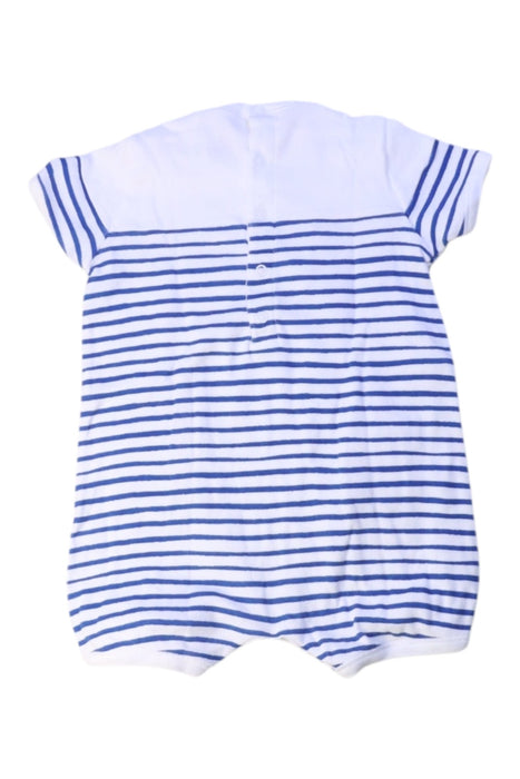 A Blue Short Sleeve Rompers from Petit Bateau in size 6-12M for boy. (Back View)