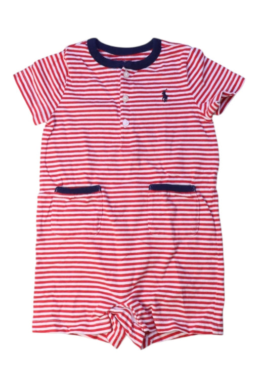 A Red Short Sleeve Rompers from Ralph Lauren in size 6-12M for boy. (Front View)