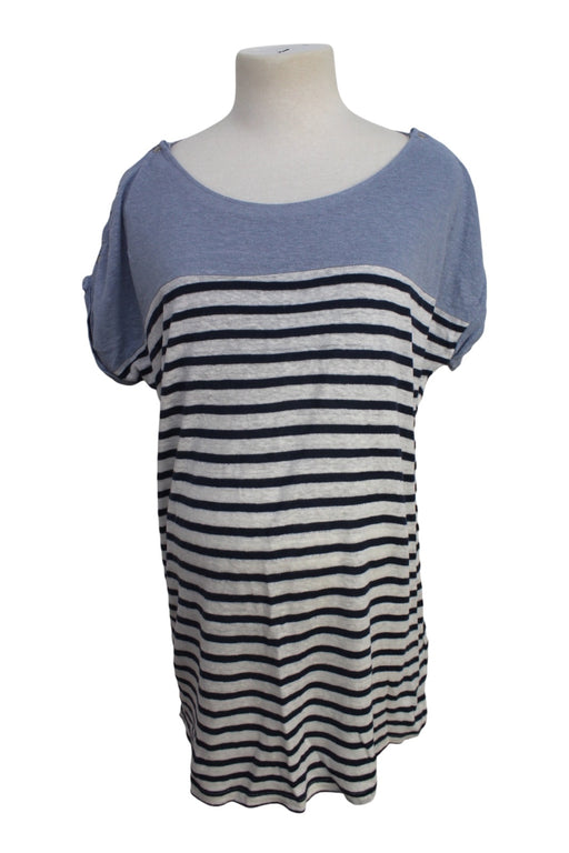A Blue Short Sleeve Tops from Seraphine in size Maternity-S for maternity. (Front View)