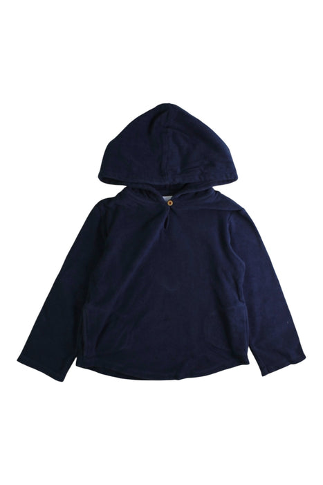 A Navy Hooded Sweatshirts from The Little White Company in size 4T for boy. (Front View)