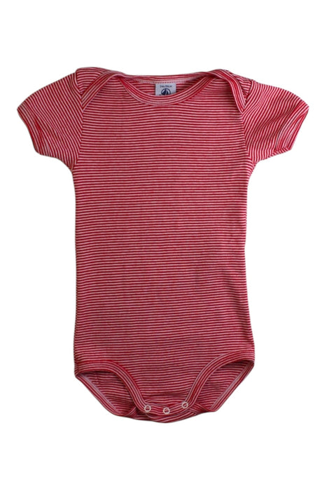 A Red Short Sleeve Bodysuits from Petit Bateau in size 18-24M for neutral. (Front View)
