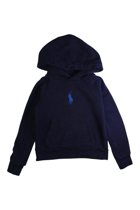 A Navy Hooded Sweatshirts from Polo Ralph Lauren in size 6T for boy. (Front View)