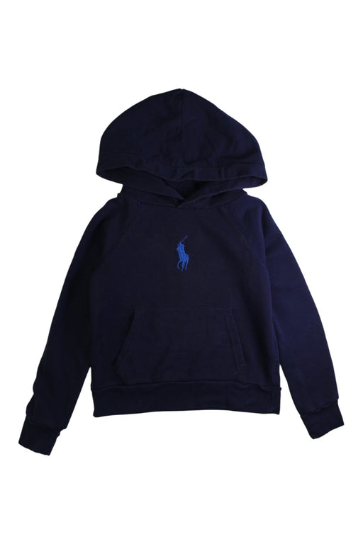 A Navy Hooded Sweatshirts from Polo Ralph Lauren in size 6T for boy. (Front View)