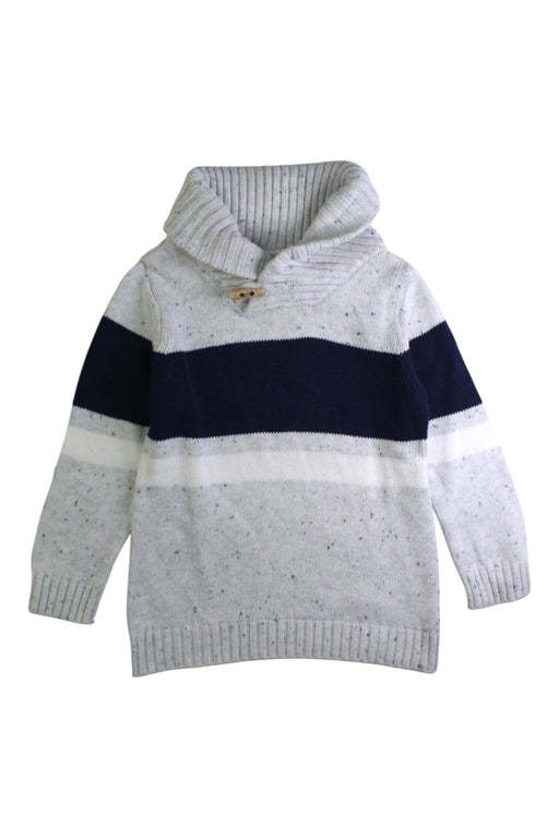 A Grey Knit Sweaters from Seed in size 4T for boy. (Front View)