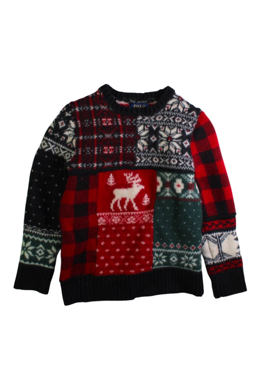 A Multicolour Knit Sweaters from Polo Ralph Lauren in size 6T for neutral. (Front View)
