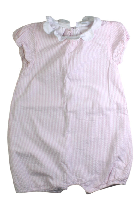 A Pink Short Sleeve Rompers from The Little White Company in size 12-18M for girl. (Front View)