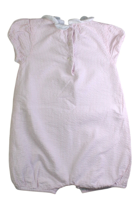 A Pink Short Sleeve Rompers from The Little White Company in size 12-18M for girl. (Back View)