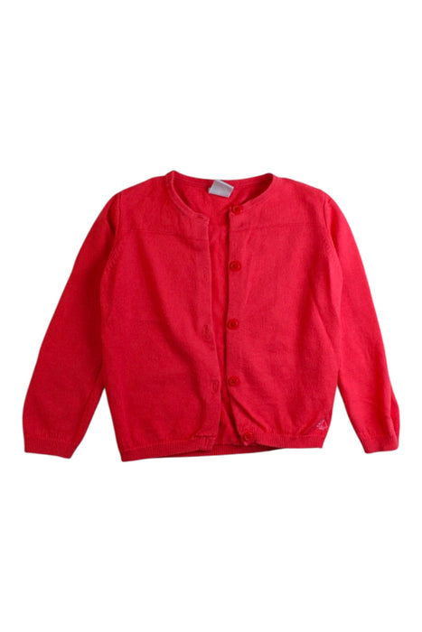 A Red Cardigans from Petit Bateau in size 18-24M for girl. (Front View)