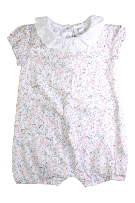 A White Short Sleeve Rompers from The Little White Company in size 12-18M for girl. (Front View)