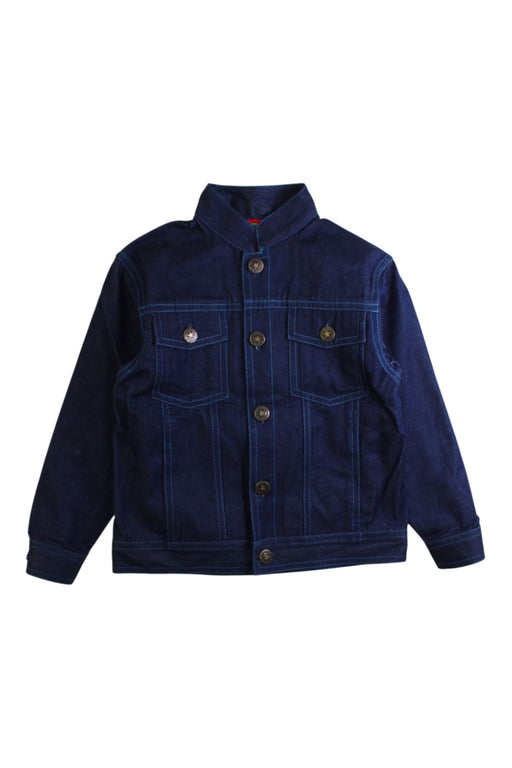 A Blue Lightweight Jackets from Shanghai Tang in size 4T for boy. (Front View)
