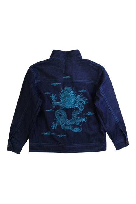 A Blue Lightweight Jackets from Shanghai Tang in size 4T for boy. (Back View)