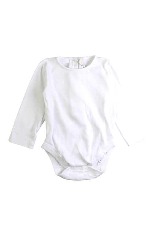 A White Long Sleeve Bodysuits from Jojo Maman Bébé in size 6-12M for girl. (Front View)