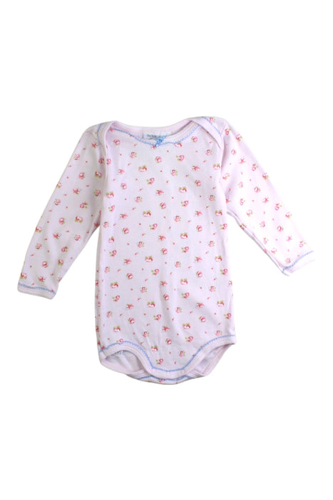 A White Long Sleeve Bodysuits from Petit Bateau in size 6-12M for girl. (Front View)