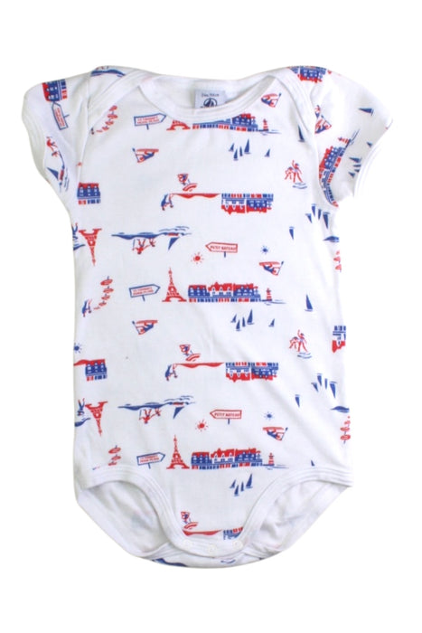 A White Short Sleeve Bodysuits from Petit Bateau in size 18-24M for boy. (Front View)