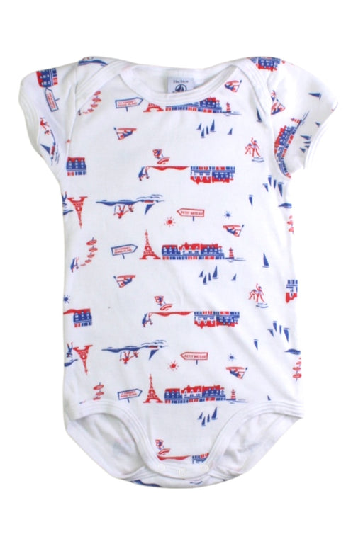 A White Short Sleeve Bodysuits from Petit Bateau in size 18-24M for boy. (Front View)