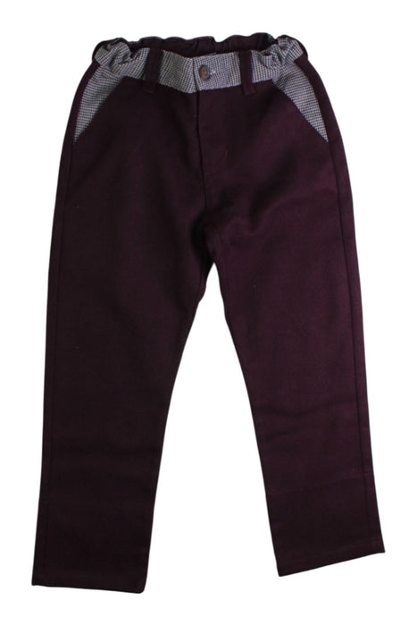 A Burgundy Casual Pants from Chickeeduck in size 4T for boy. (Front View)