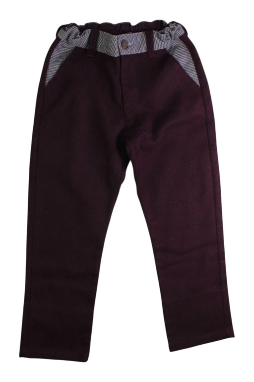 A Burgundy Casual Pants from Chickeeduck in size 4T for boy. (Front View)