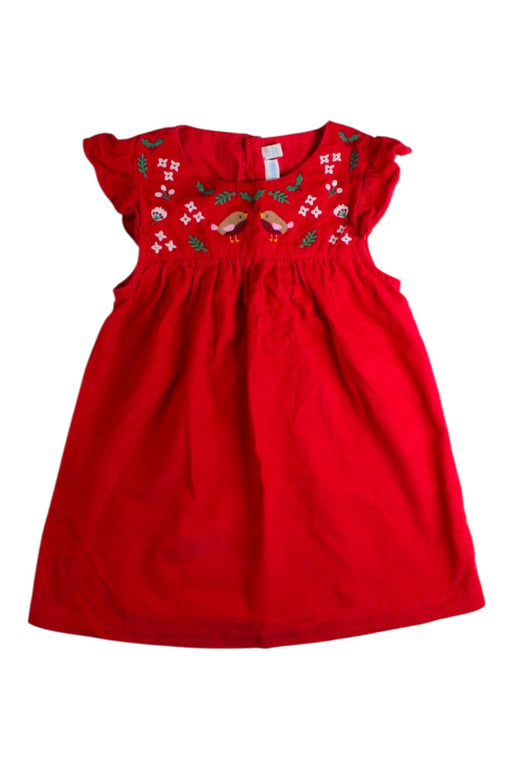 A Red Sleeveless Dresses from Jojo Maman Bébé in size 12-18M for girl. (Front View)