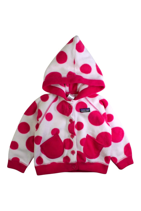 A Pink Buttoned Sweatshirts from Patagonia in size 2T for girl. (Front View)