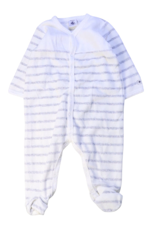 A White Onesies from Petit Bateau in size 3-6M for boy. (Front View)