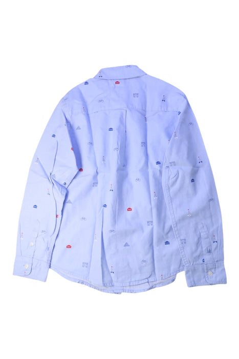 A Blue Long Sleeve Shirts from Jacadi in size 10Y for boy. (Back View)