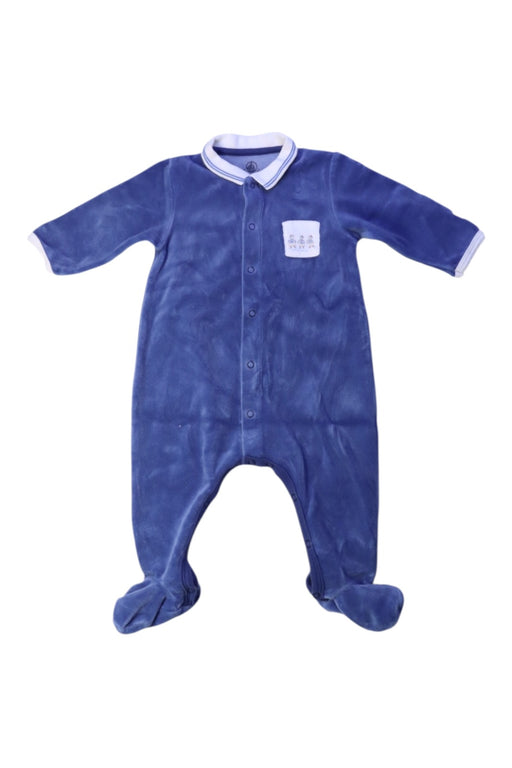 A Blue Onesies from Petit Bateau in size 3-6M for boy. (Front View)