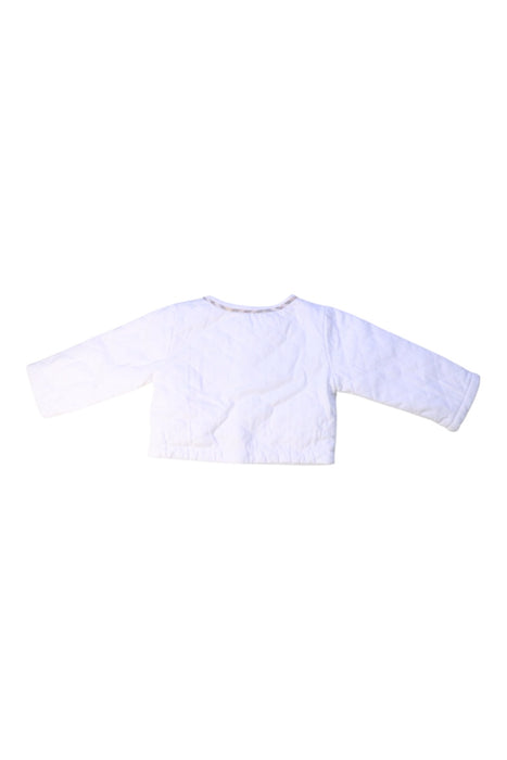 A White Lightweight Jackets from Burberry in size 3-6M for girl. (Back View)