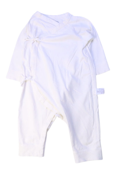 A White Long Sleeve Bodysuits from Mides in size 0-3M for neutral. (Front View)