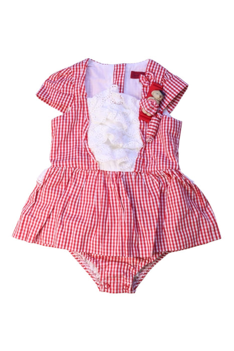 A Red Short Sleeve Rompers from Nicholas & Bears in size 6-12M for girl. (Front View)