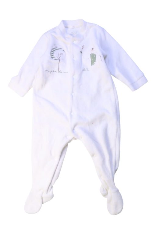 A White Onesies from Chicco in size 6-12M for neutral. (Front View)