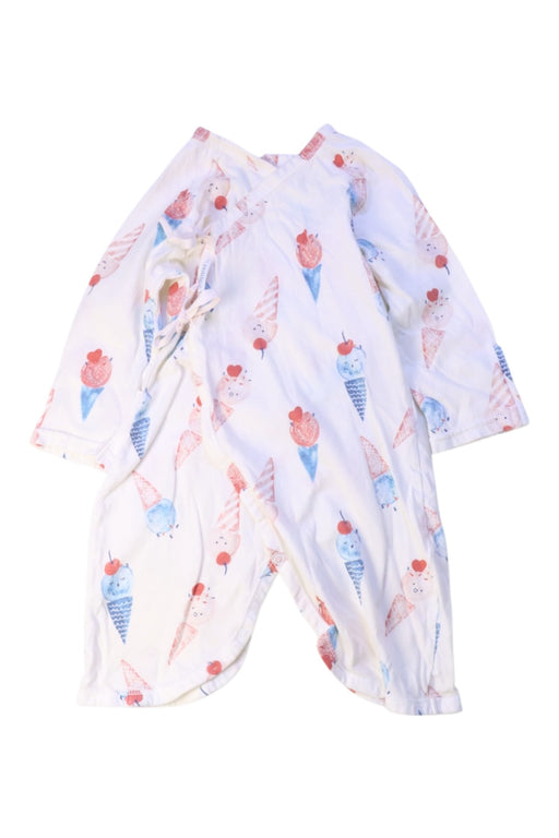 A White Long Sleeve Rompers from Mides in size 0-3M for girl. (Front View)