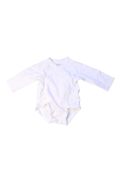 A White Long Sleeve Bodysuits from Mides in size 0-3M for girl. (Front View)