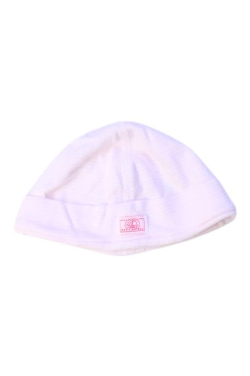A White Beanies from Petit Bateau in size 3-6M for girl. (Front View)