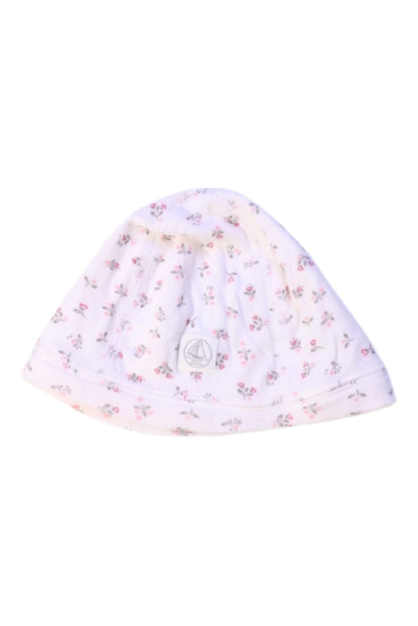 A White Beanies from Petit Bateau in size 3-6M for girl. (Front View)