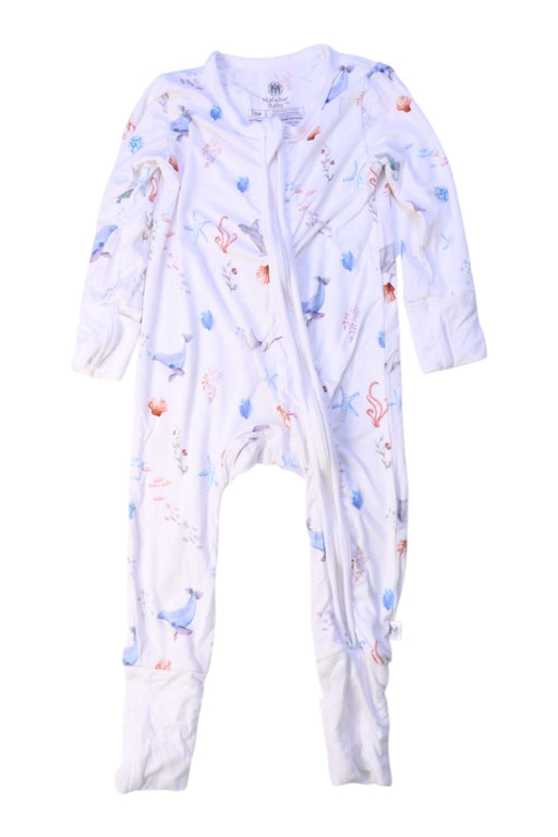 A White Onesies from Malabar Baby in size 0-3M for boy. (Front View)
