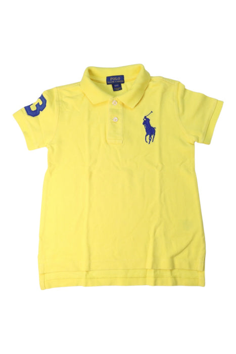 A Yellow Short Sleeve Polos from Polo Ralph Lauren in size 4T for girl. (Front View)