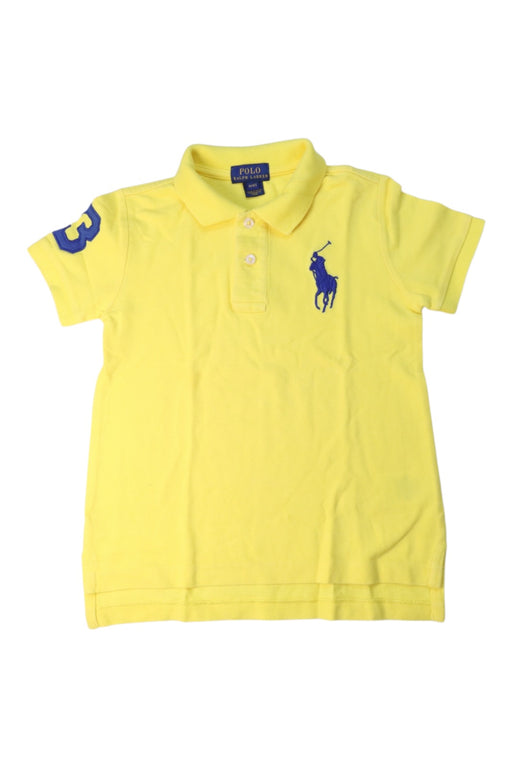 A Yellow Short Sleeve Polos from Polo Ralph Lauren in size 4T for girl. (Front View)