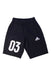 A Black Shorts from Adidas in size 4T for neutral. (Front View)