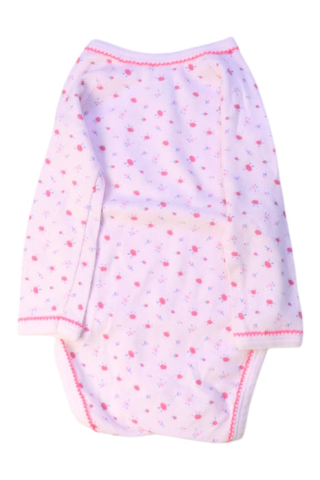 A Pink Long Sleeve Bodysuits from Petit Bateau in size 3-6M for girl. (Back View)
