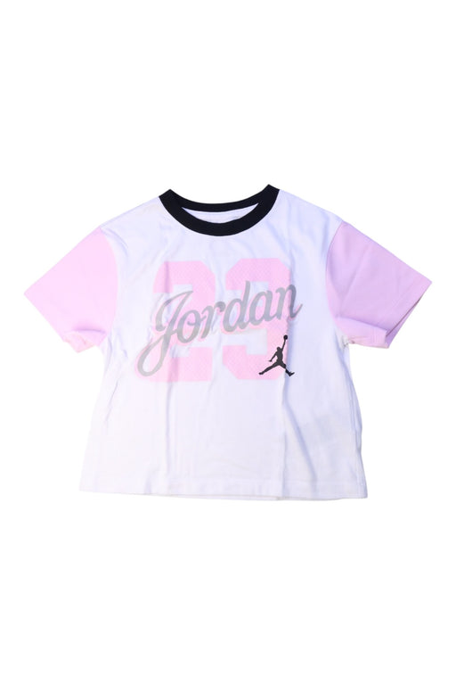 A White Short Sleeve T Shirts from Air Jordan in size 6T for girl. (Front View)