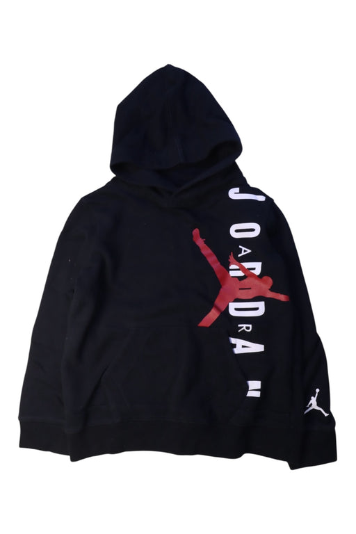 A Black Hooded Sweatshirts from Air Jordan in size 6T for boy. (Front View)