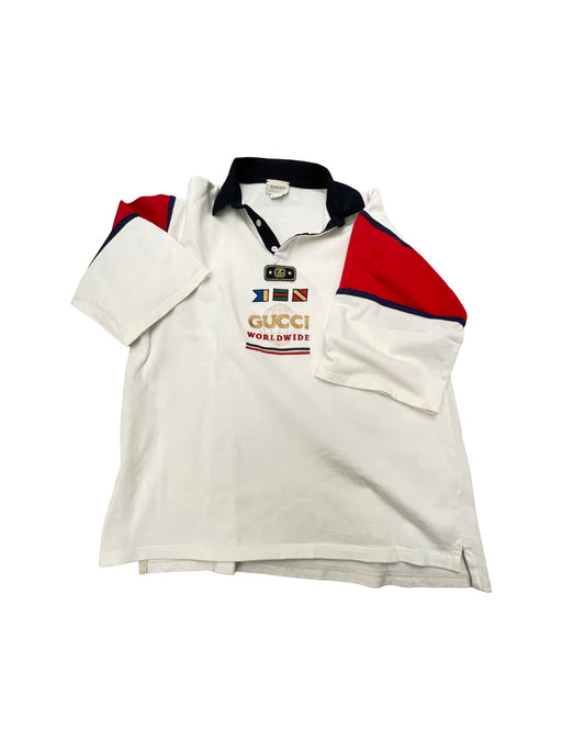 A White Long Sleeve Polos from Gucci in size 12Y for boy. (Front View)