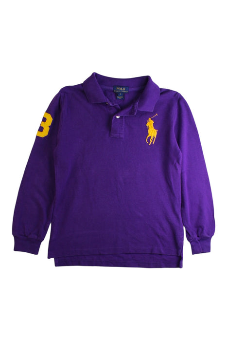 A Purple Long Sleeve Polos from Polo Ralph Lauren in size 6T for boy. (Front View)