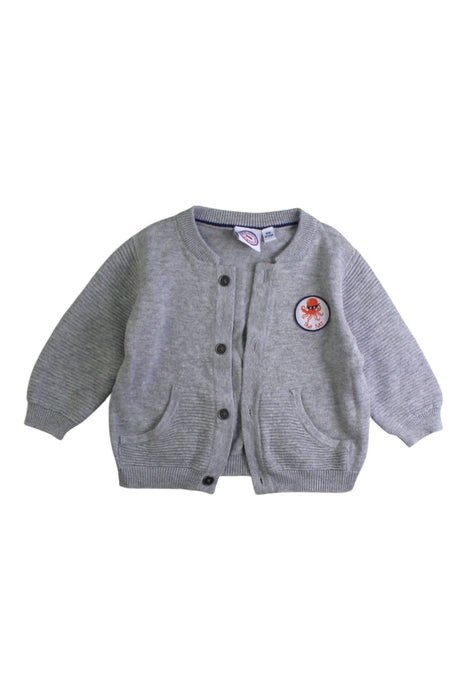 A Grey Cardigans from La Compagnie des Petits in size 3-6M for boy. (Front View)