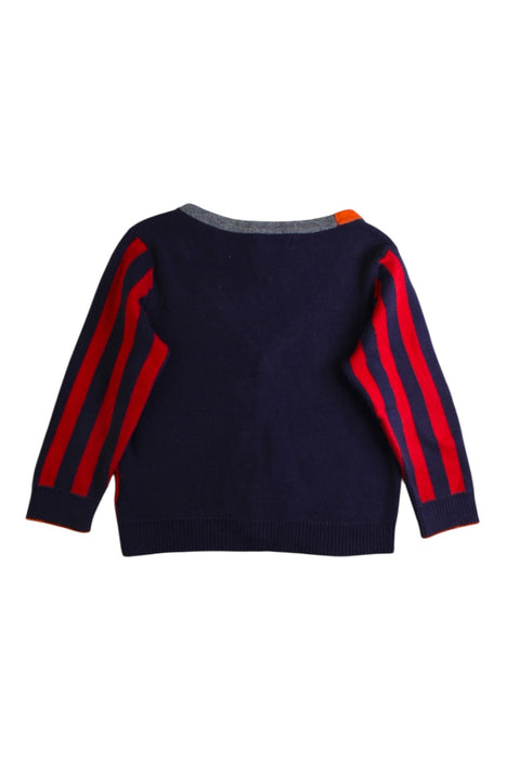 A Red Cardigans from Momonittu in size 2T for boy. (Back View)
